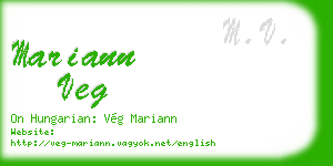 mariann veg business card