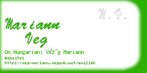 mariann veg business card